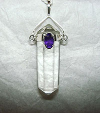 clear quartz and Amethyst